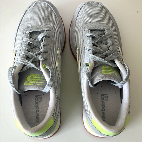 New Balance 501 v1 Women's Sneakers in Gray and Neon Yellow sz 8.5 - Picture 4 of 11